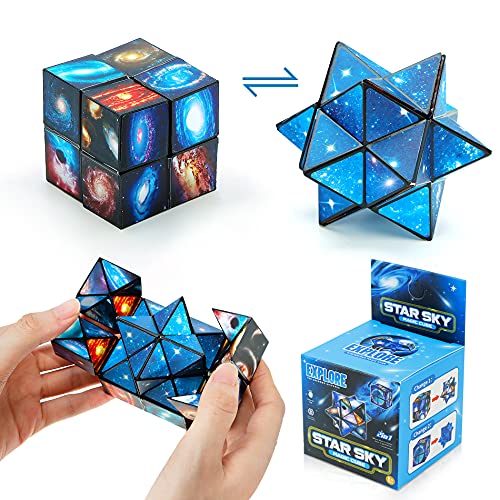 SHONCO Zauberwürfel-Set, 2 in 1 Zaubersternwürfel, 3D-Puzzle-Würfel, Infinity Cube, Transforming Cubes, Beliebtes Wissenschaftsspielzeug Magic Star Cubes für Kinder und Erwachsene von SHONCO
