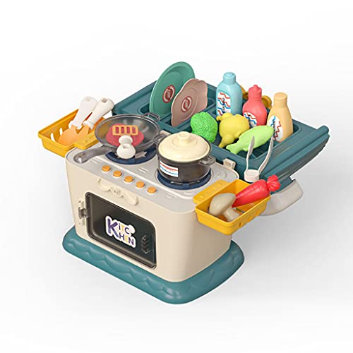 SHOOYIO Für Spielhaus Spielzeug Realistische Küche Tragbares Multifunktionales Küchengeschirr Mit Musikeffekt Für Kreative Kinder Geschenk Küchen Kochset Für Kinder von SHOOYIO