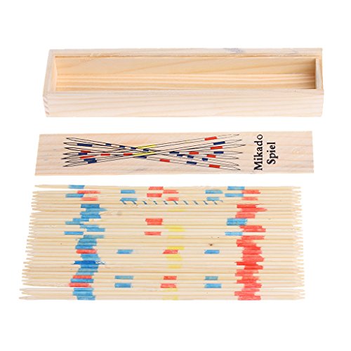 BENGKUI Holz Pick Up Sticks Set, traditionelles Mikado Spiel Holz Pick Up Sticks Set traditionelles Spiel mit Box Toy von SHOTAY