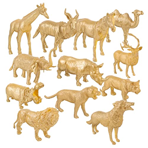 SHOWERORO 12 Stück Teiliges Realistischer Waldtiere Spielfiguren aus Kunststoff Miniatur Tiermodelle für Sandtisch Mikro Landschaft Edukatives Erkennung bei Kindern von SHOWERORO