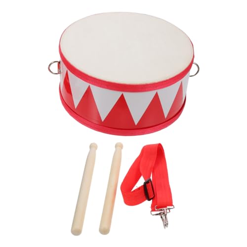 SHOWERORO 1Satz Orff Percussion Instrument für Doppelseitige Snare Trommel Rotes und Weißes Design Spielzeugtrommel der Hand Koordination von SHOWERORO