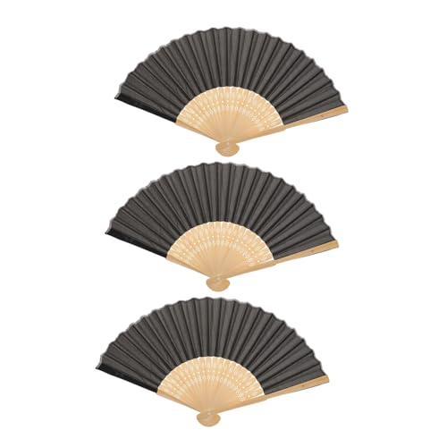 SHOWERORO 3 Stück Faltbare Holz handfächer Schwarz Leichter Tragbarer Handfächer für DIY Bühnenrequisiten Hochzeitsdeko Party und Alltag Handgehalten Elegantes Design SHOWERORO 3 Stück Faltbare Holz handfächer Schwarz Leichter Tragbarer Handfächer für DIY Bühnenrequisiten Hochzeitsdeko Party und Alltag Handgehalten Elegantes Design von SHOWERORO