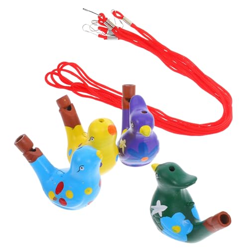 SHOWERORO 4 Stück Pfeife Aus Keramik Vogelrufer Wasservogelpfeife Vogel Kinderpfeife Vogelpfeifen von SHOWERORO