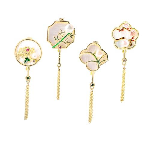 SHOWERORO 4 Stücke Frauen Mode Metall Brosche Pin Quaste Chinesische Brosche Für Anzug Revers SHOWERORO 4 Stücke Frauen Mode Metall Brosche Pin Quaste Chinesische Brosche Für Anzug Revers von SHOWERORO