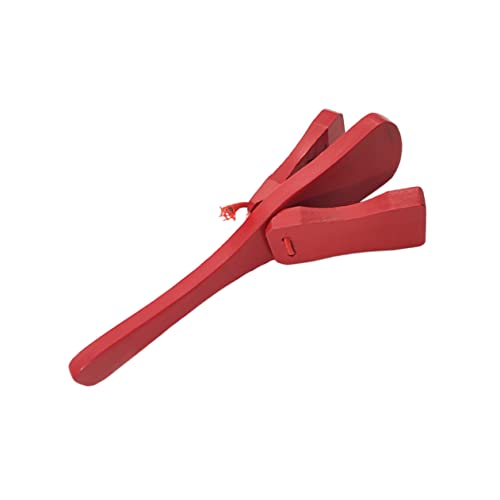 SHOWERORO Holz Handklapper Rotes Percussion Musikinstrument für Kleinkinder Natürliches Holzspielzeug zur Musikalischen Früherziehung Fördert Kreativität und Motorische Entwicklung bei von SHOWERORO