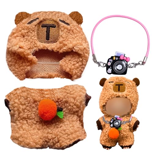 Bekleidung für 17cm Labubu Plüsch,Labubu Kleidung für Puppe,Kawaii Kuscheltier Kleidung Outfit nur Bekleidungs zubehör für 17cm Plush Pullover Hoodie Bekleidung,DIY Kinder Geschenke - Capybara Bekleidung für 17cm Labubu Plüsch,Labubu Kleidung für Puppe,Kawaii Kuscheltier Kleidung Outfit nur Bekleidungs zubehör für 17cm Plush Pullover Hoodie Bekleidung,DIY Kinder Geschenke - Capybara von SHOWHEEL
