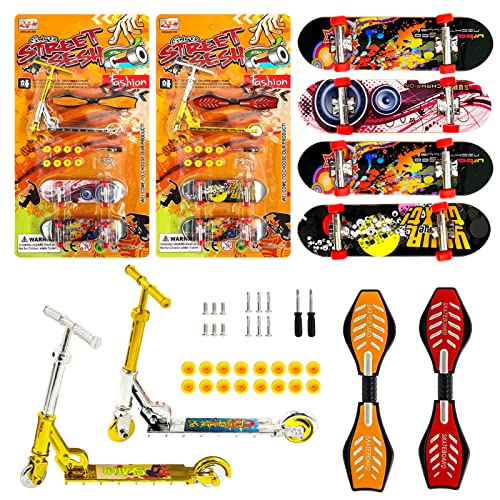SHOWHEEL Finger Skateboard, 8 Stück Mini Skateboard Set, Fingerskateboard Training Requisiten, Professionelles Finger Spielzeug - für Kinder Partytütenfüller, Mitgebsel Kindergeburtstag von SHOWHEEL