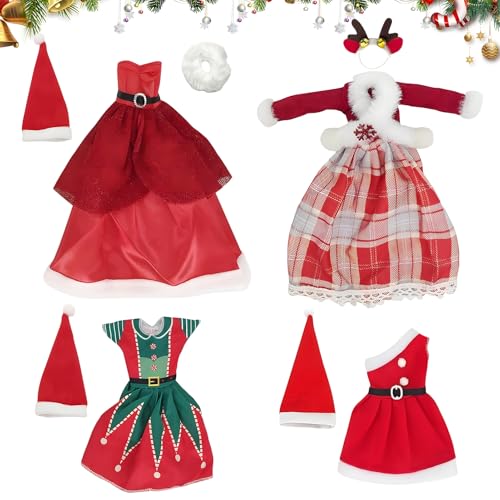 Puppenkleidung Weihnachten - 4 Stück Baby Weihnachtsoutfit, Kostüm, Kleidung, Zubehör, Dekorationen - Geschenke für Mädchen Puppenkleidung Weihnachten - 4 Stück Baby Weihnachtsoutfit, Kostüm, Kleidung, Zubehör, Dekorationen - Geschenke für Mädchen von SHOWHEEL