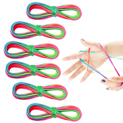 SHOWHEEL Fadenspiel Fingerspiel,16 Stück Finger Twist Fadenspiel,Regenbogen Fingerspiel,Rainbow Rope,Regenbogen Schnur Finger,Fadenspiele für Mädchen & Jungen,für Kindergeburtstag als Mitgebsel von SHOWHEEL