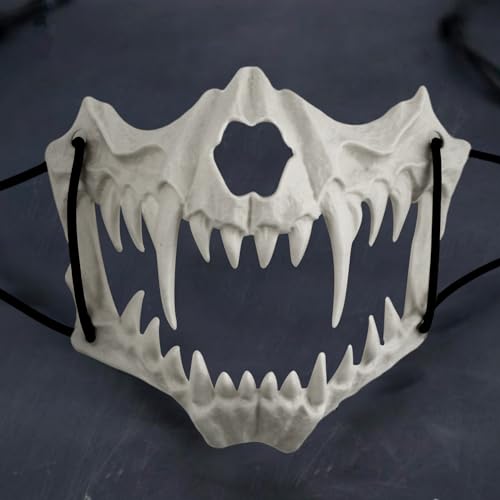 SHOWHEEL Tier Skelett Halbgesichtsmaske - Weißer Totenkopf, Tiger Gesichtsmaske, Halloween Schädel Maske für Cosplay/Mottoparty, Unisex SHOWHEEL Tier Skelett Halbgesichtsmaske - Weißer Totenkopf, Tiger Gesichtsmaske, Halloween Schädel Maske für Cosplay/Mottoparty, Unisex von SHOWHEEL