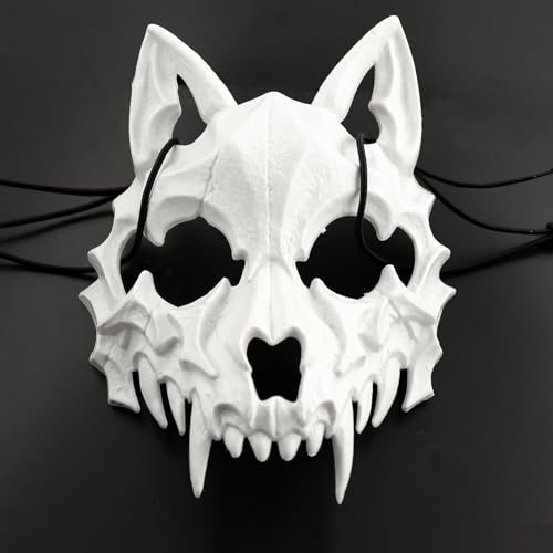SHOWHEEL Tier Skelett Maske Halloween, Werwolf Maske Skull, Wolf Maske, Halloween Schädel Masken, Tier Skelett Gesichtsmaske, Halloween Maske Skull, Halloween/Cosplay/Mottoparty Maske, Unisex von SHOWHEEL