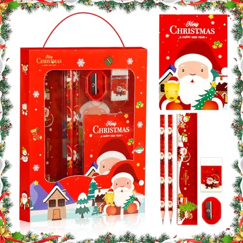 SHOWHEEL Weihnachten Schreibwaren Set, 6 Stück Geschenkset Mit Bleistift, Anspitzer, Radiergummi, Notizbuch Klein, Lineal, Für Kinder Geburtstag Mitgebsel, Geschenk SHOWHEEL Weihnachten Schreibwaren Set, 6 Stück Geschenkset Mit Bleistift, Anspitzer, Radiergummi, Notizbuch Klein, Lineal, Für Kinder Geburtstag Mitgebsel, Geschenk von SHOWHEEL