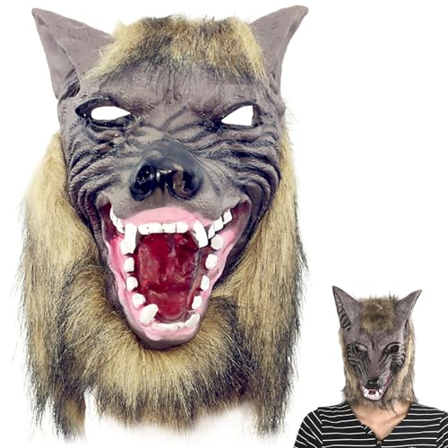 SHOWHEEL Werwolf Kostüm Kopfmaske,Halloween Wolfskopfmaske,Werwolf Holloween-Horrormaske,Halloween Cosplay Kostüm Party, Grau SHOWHEEL Werwolf Kostüm Kopfmaske,Halloween Wolfskopfmaske,Werwolf Holloween-Horrormaske,Halloween Cosplay Kostüm Party, Grau von SHOWHEEL