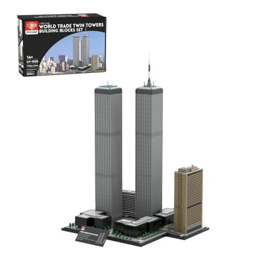 SHOYDID MOC-177998 Twin Towers Baustein-Set, 1/800 Wahrzeichen-Gebäudemodell im Maßstab, 7121-teiliger World Trade Center-Gebäudemodellbausatz SHOYDID MOC-177998 Twin Towers Baustein-Set, 1/800 Wahrzeichen-Gebäudemodell im Maßstab, 7121-teiliger World Trade Center-Gebäudemodellbausatz von SHOYDID