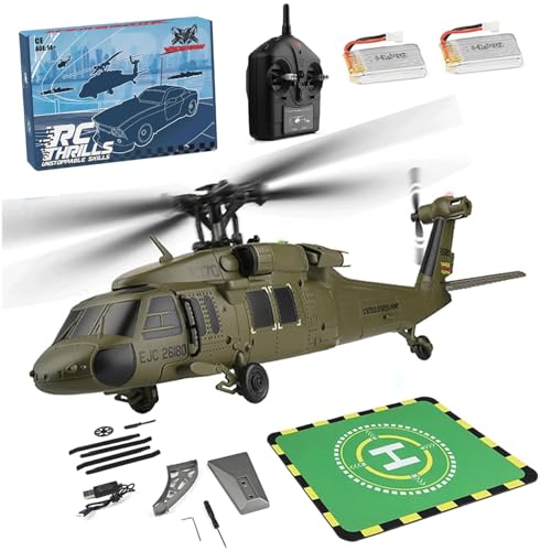 SHOYDID UH-60L Ferngesteuerter Hubschrauber für Anfänger, 170 Größe Flybarless RC Hubschrauber, RC Militär Hubschrauber für Erwachsene, Einstellbare Links- und Rechtshänder Drossel, mit zwei Batterien SHOYDID UH-60L Ferngesteuerter Hubschrauber für Anfänger, 170 Größe Flybarless RC Hubschrauber, RC Militär Hubschrauber für Erwachsene, Einstellbare Links- und Rechtshänder Drossel, mit zwei Batterien von SHOYDID