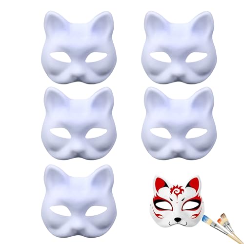 5 Stück Therian Mask,Cat Mask,Katzenmaske,Katzen Maske Masken,Katzenmasken Zum Bemalen,Anmalen Weiße Diy,Papiermasken Bemalbare Kinder Basteln,für Fasching Decorating Painting Masquerade Cosplay Party 5 Stück Therian Mask,Cat Mask,Katzenmaske,Katzen Maske Masken,Katzenmasken Zum Bemalen,Anmalen Weiße Diy,Papiermasken Bemalbare Kinder Basteln,für Fasching Decorating Painting Masquerade Cosplay Party von SHPUJUN