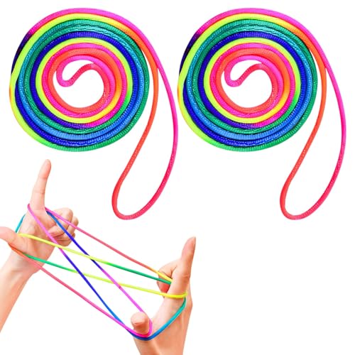 SHPUJUN 2 Stück Fingertwist,Regenbogen Fingerspiel Fadenspiel,Gummitwist,Gummiband Kindergeburtstag,Finger Twist Schnur,Fadenspiele Twister SHPUJUN 2 Stück Fingertwist,Regenbogen Fingerspiel Fadenspiel,Gummitwist,Gummiband Kindergeburtstag,Finger Twist Schnur,Fadenspiele Twister von SHPUJUN