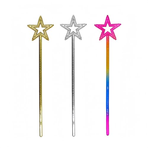 SHSHbuy 3 Stück Feenstab für Kinder,Prinzessin Stern Zauberstab,Zauberstab Kinder für Cosplay Dekoration,Hochzeit,Urlaubskostüm SHSHbuy 3 Stück Feenstab für Kinder,Prinzessin Stern Zauberstab,Zauberstab Kinder für Cosplay Dekoration,Hochzeit,Urlaubskostüm von SHSHbuy