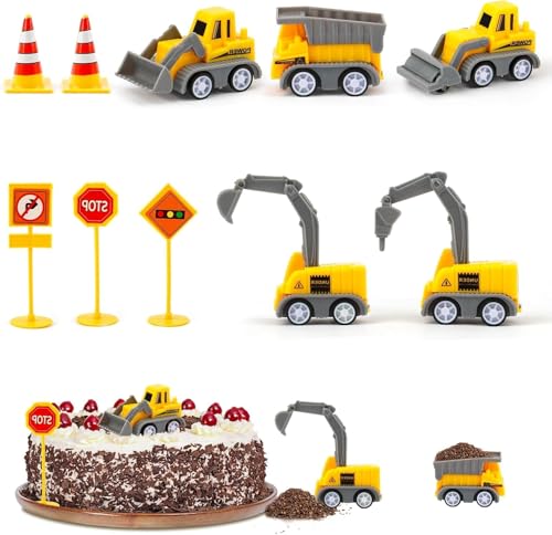 SHSHbuy Baustellenfahrzeuge Kinder,15 Stück Tortendeko Baustelle,Baustelle Cupcake Deko,Mini Bagger Kuchendeko Spielzeug mit Verkehrsschildern,Baufahrzeuge für Kinder Geburtstag Party Dekoration SHSHbuy Baustellenfahrzeuge Kinder,15 Stück Tortendeko Baustelle,Baustelle Cupcake Deko,Mini Bagger Kuchendeko Spielzeug mit Verkehrsschildern,Baufahrzeuge für Kinder Geburtstag Party Dekoration von SHSHbuy