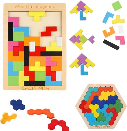 SHSHbuy Holzpuzzle Tetris Tangram,2 Stück Tangram Puzzle Jigsaw Geometrische Blöcke Holz Puzzle Box Gehirn Spiele für Kinder Frühe Pädagogische,Montessori Spielzeug ab 3 Jahre SHSHbuy Holzpuzzle Tetris Tangram,2 Stück Tangram Puzzle Jigsaw Geometrische Blöcke Holz Puzzle Box Gehirn Spiele für Kinder Frühe Pädagogische,Montessori Spielzeug ab 3 Jahre von SHSHbuy