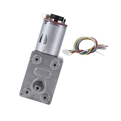 SHUAIGUO 12 -V -Getriebemotor mit Encoder Wurm Wurm Getrieberreduzierung Motor Selbstverriegelung Niedriger Rausch und Lange Lebensdauer für Robotikautomatisierung und Projekte (100 U/min) von SHUAIGUO