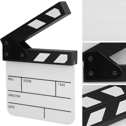 SHUAIGUO Acryl -Regisseur Clapperboard 15x16.5cm Leichtgewicht (Schwarz -Weiß -Board Pav1bwe3s) von SHUAIGUO