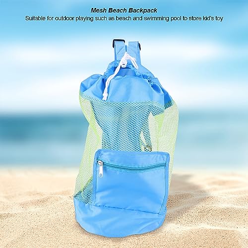 SHUAIGUO Kids Mesh Draw String Rucksack Leichtes Strandspielzeugspeicher für den Outdoor (Blau) von SHUAIGUO