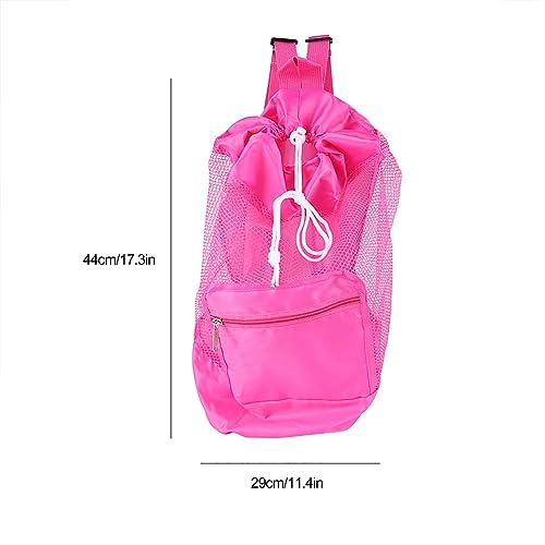 SHUAIGUO Kids Mesh Draw String Rucksack Leichtes Strandspielzeugspeicher für den Outdoor (Rosa) von SHUAIGUO
