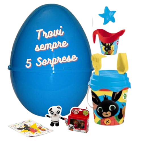 Pasqualone Osterei für Kinder, mit Überraschungen, Plüsch und Spielzeug, 5 Stück (Bing) von SHUFFLE