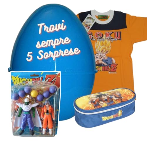 Pasqualone Osterei für Kinder, mit Überraschungen, Plüsch und Spielzeug, 5 Stück (Dragonball) von SHUFFLE