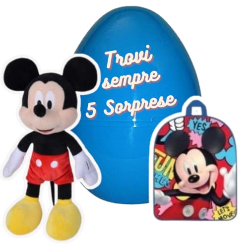 Pasqualone Osterei für Kinder, mit Überraschungen, Plüsch und Spielzeug, 5 Stück (Micky) von SHUFFLE