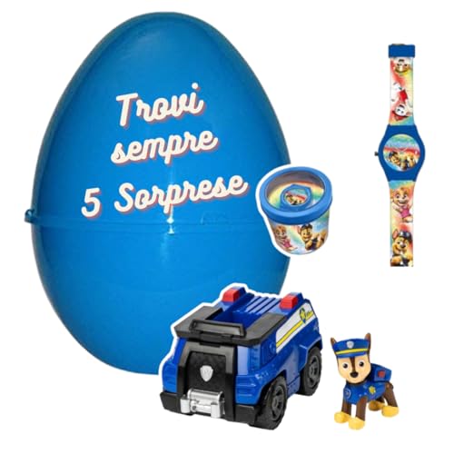 Pasqualone Osterei für Kinder, mit Überraschungen, Plüsch und Spielzeug, 5 Stück (Pawpatrol) von SHUFFLE