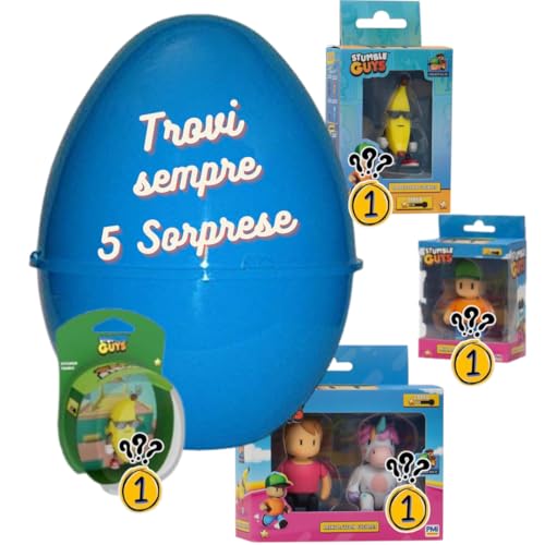 Pasqualone Osterei für Kinder, mit Überraschungen, Plüsch und Spielzeug, 5 Stück (Stumble) von SHUFFLE