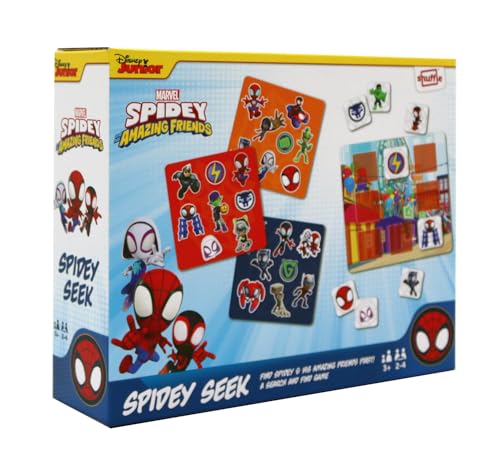 Spidey and his Amazing Friends Seek, Find Spidey, Friends and Villains in This Fun Hide & Seek Game for Marvel Fans, Great Gift, 2-4 Players, Ages 3+ Years von SHUFFLE