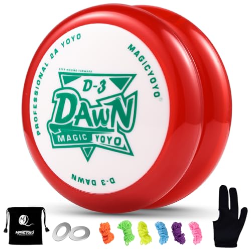 SHUNGRU Yoyo D3 Dawn Responsive Yoyo für Kinder, Professionelles 2A Looping Yoyo für Anfänger zum Spielen von Basic Yoyo Tricks + Extra 6 Yoyo Saiten + Tasche + Yoyo Handschuh + 2 Abstandshalter von ShungRu