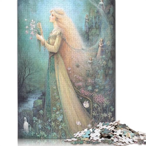 Ätherische Fee Holzpuzzles 300 Teile Erwachsene Geschicklichkeitsspiel Für Die Ganze Familie Home Decor Geburtstagsgeschenk Lernspiel Stress Relief 300pcs (40x28cm) von SHUNXIFQ
