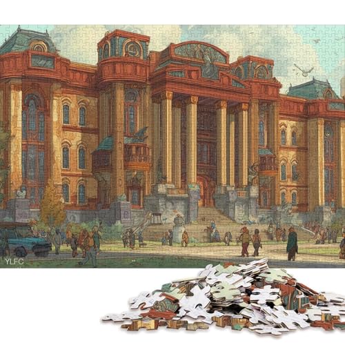 Abenteuerakademie Holzpuzzles 300 Teile Für Erwachsene Wohnkultur Geburtstagsgeschenk Family Challenging Games Educational Game Stress Relief Toy 300pcs (40x28cm) von SHUNXIFQ