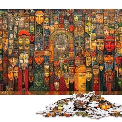 Abstrakte Kunst Holzpuzzles Erwachsene 1000 Teile Lernspiel Geschicklichkeitsspiel Für Die Ganze Familie Geburtstagsgeschenk Home Decor Stress Relief 1000pcs (75x50cm) von SHUNXIFQ