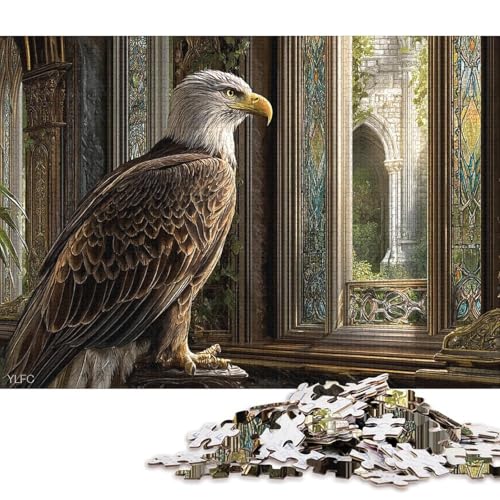 Adler Holzpuzzles 300 Teile Für Erwachsene Family Challenging Games Geburtstagsgeschenk Lernspiel Moderne Wohnkultur Stress Relief 300pcs (40x28cm) von SHUNXIFQ