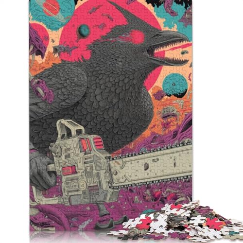 Alien-Rabe Holzpuzzles 500 Teile Erwachsene Wohnkultur Geburtstagsgeschenk Geschicklichkeitsspiel Für Die Ganze Familie Lernspiel Stress Relief 500pcs (52x38cm) von SHUNXIFQ