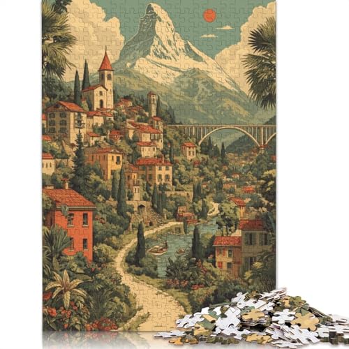 Alpendorf Holzpuzzles Für Erwachsene 300 Teile Geburtstagsgeschenk Wohnkultur Lernspiel Family Challenging Games Entspannung Und Intelligenz 300pcs (40x28cm) von SHUNXIFQ