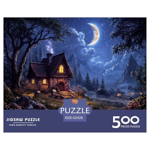 Alte Burg Holzpuzzles Für Erwachsene 500 Teile Lernspiel Family Challenging Games Geburtstagsgeschenk Wohnkultur Stress Relief Toy 500pcs (52x38cm) von SHUNXIFQ