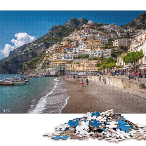 Amalfiküste Holzpuzzless Erwachsene 1000 Teile Family Challenging Games Wohnkultur Lernspiel Geburtstagsgeschenk Entspannung Und Intelligenz 1000pcs (75x50cm) von SHUNXIFQ