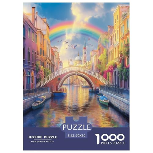 Amsterdamer Kanal Puzzle 1000-teilige Schwer Puzzle Spielzeug Pädagogisches Spiel Impossible Herausforderungsspielzeug Für Erwachsene Und Kinder in Bewährter 70x50cm/1000pcs von SHUNXIFQ