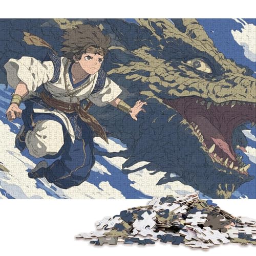 Anime-Drache Holzpuzzles 300 Teile Für Erwachsene Wohnkultur GeburtHirschsgeschenk Family Challenging Games Educational Game Stress Relief Toy 300pcs (40x28cm) von SHUNXIFQ