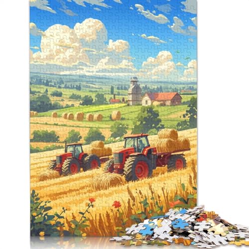 Art Tractor Holzpuzzless 500 Teile Für Erwachsene Wohnkultur Geburtstagsgeschenk Educational Game Family Challenging Games Stress Relief Toy 500pcs (52x38cm) von SHUNXIFQ