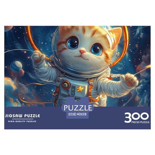 Astronautische Katze Holzpuzzles 300 Teile Für Erwachsene Geburtstagsgeschenk Lernspiel Family Challenging Games Home Decor Entspannung Und Intelligenz 300pcs (40x28cm) von SHUNXIFQ