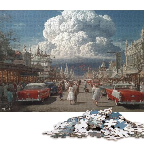 Atomkatastrophe Holzpuzzless 500 Teile Erwachsene Wohnkultur EduKatzeional Game Family Challenging Games Geburtstagsgeschenk Stress Relief Toy 500pcs (52x38cm) von SHUNXIFQ