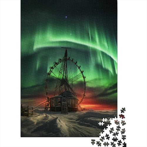 Aurora Ferris Wheel Holzpuzzles 1000 Teile Erwachsene Wohnkultur Family Challenging Games Educational Game Geburtstagsgeschenk Entspannung Und Intelligenz 1000pcs (75x50cm) von SHUNXIFQ