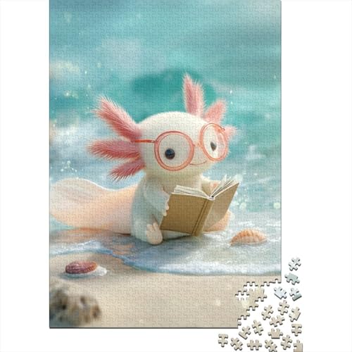 Axolotl Holzpuzzles 1000 Teile Erwachsene Geburtstagsgeschenk Family Challenging Games Moderne Wohnkultur Educational Game Stress Relief Toy 1000pcs (75x50cm) von SHUNXIFQ